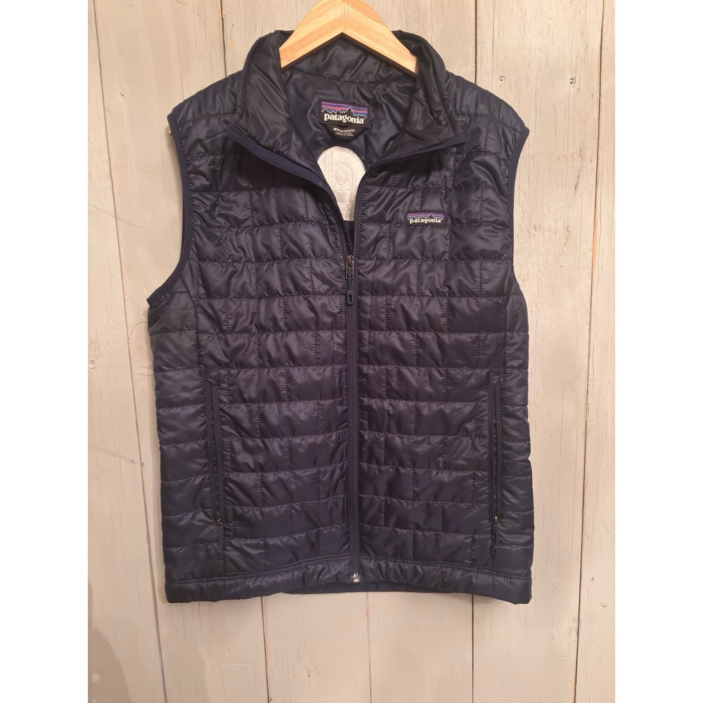 Patagonia Men's Nano Puff Vest Navy Size Medium Co Logo‎